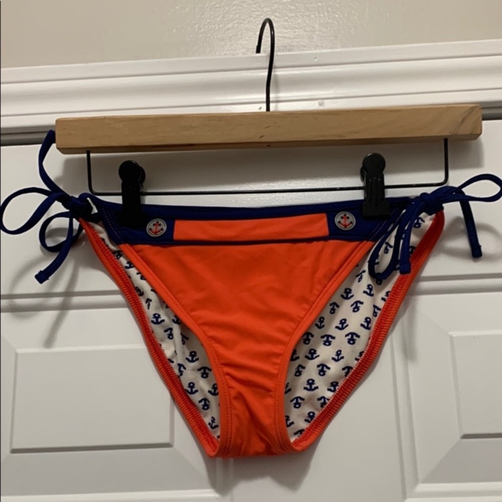 3/$15 Sperry Orange and Blue Anchor Nautical Bikini Bottoms